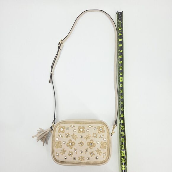 Patricia Nash Josie Small Crossbody Leather Bag Purse Greek Mirror Embroidery - Picture 9 of 10